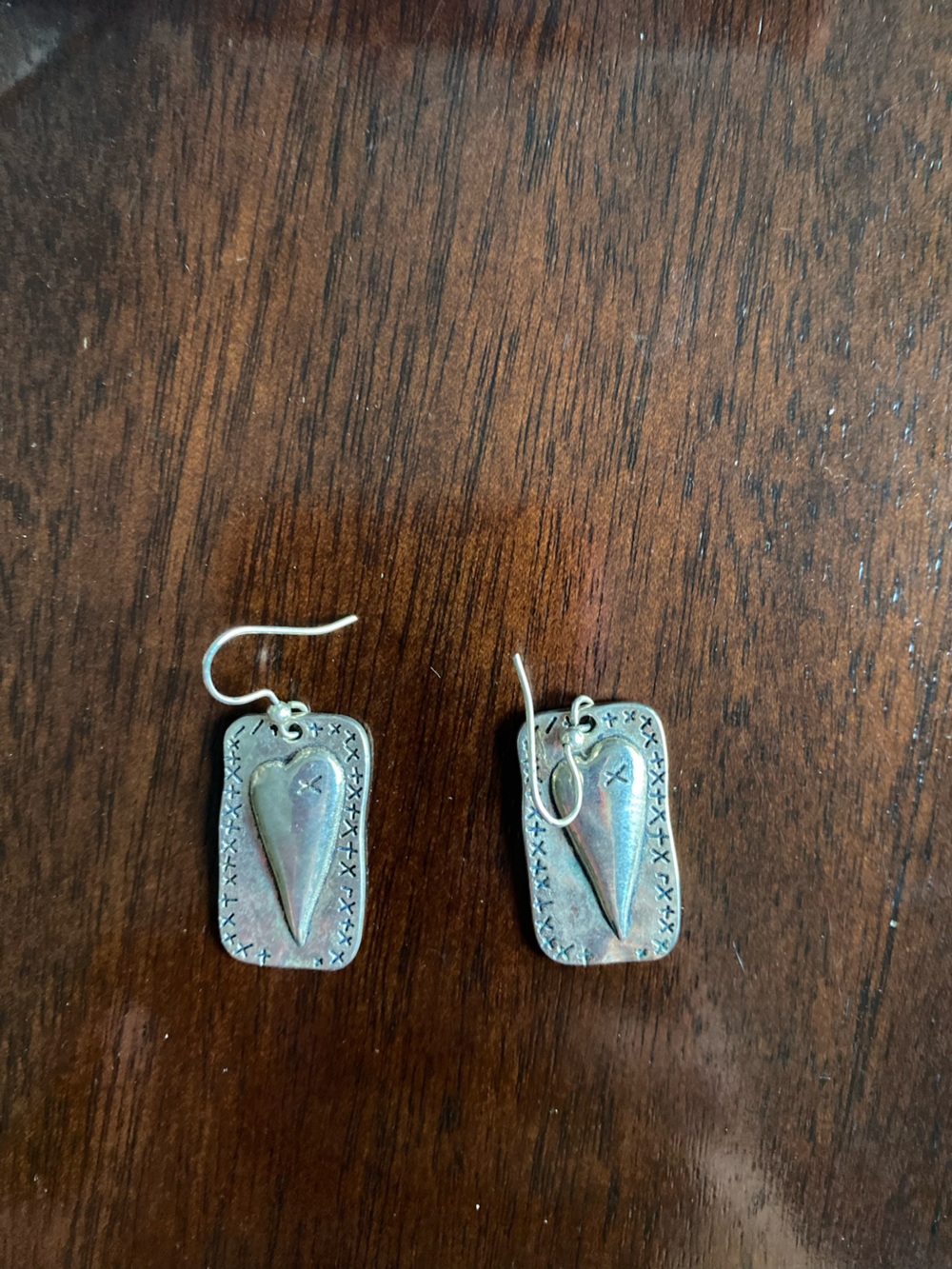 Sterling Silver Textured Drop Earrings